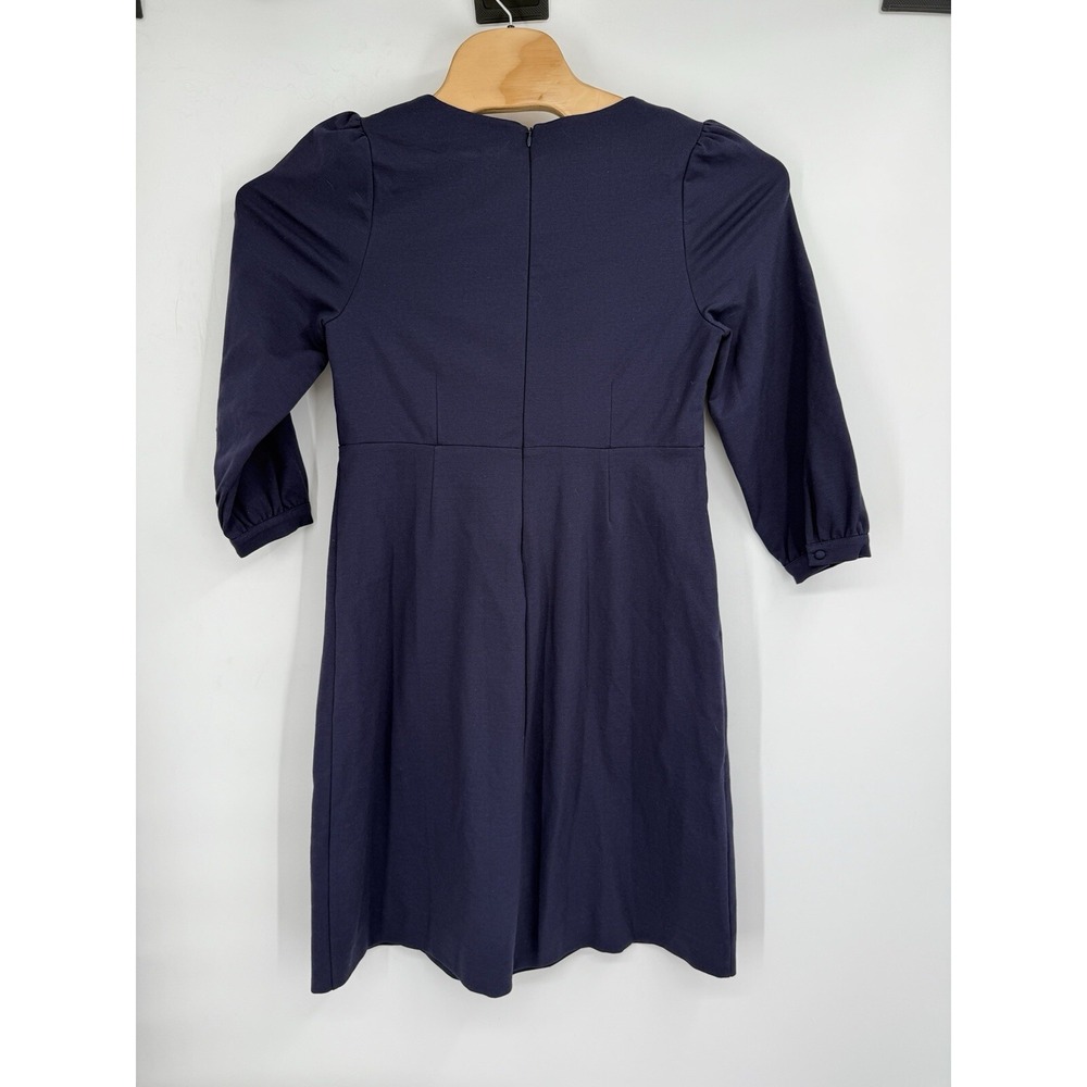 Boden Alexandra Ponte Dress Navy Scallop Trim Puff Sleeve NWT Women's 12L - Picture 6 of 6